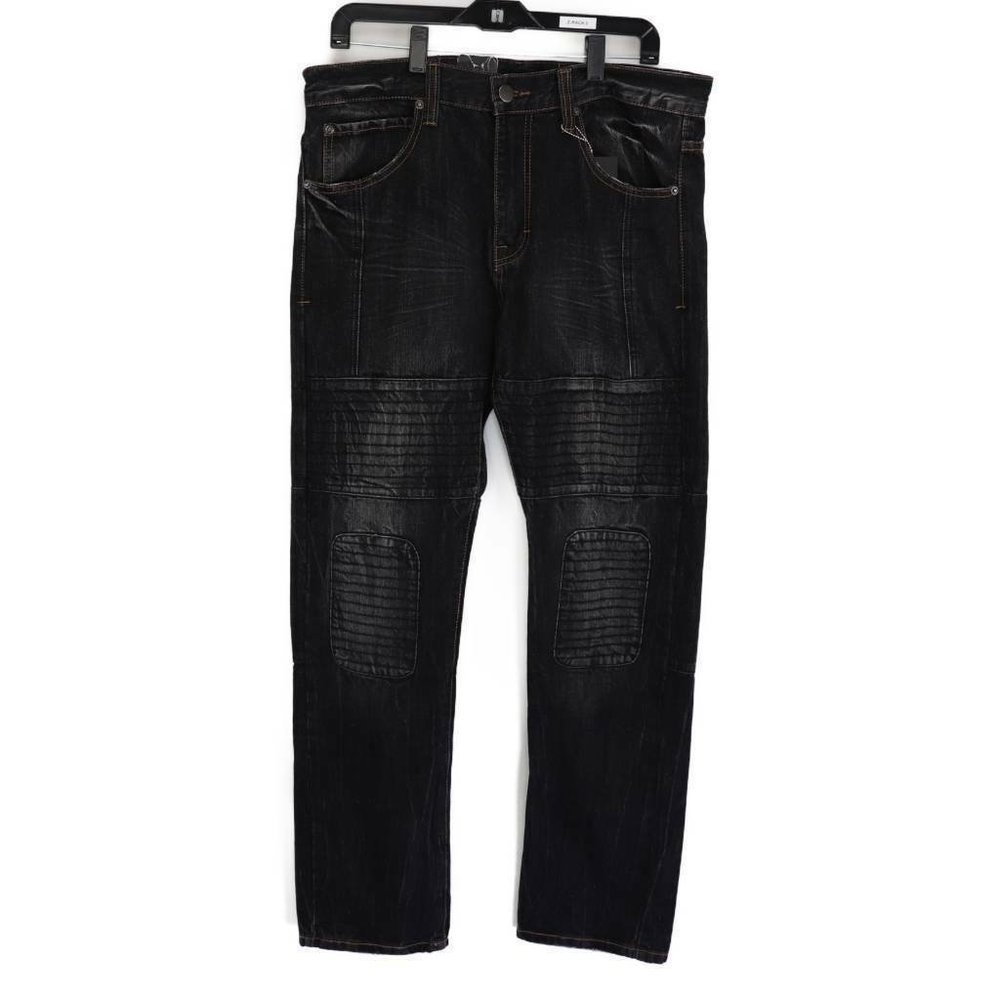 Eight 732 Mens Classic Straight Jeans Black 34x33